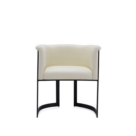 MANHATTAN COMFORT Corso Leatherette Dining Chair with Metal Frame  in Cream DC046-CR